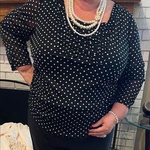 Black & White Polka-Dot Blouse, 22/24
